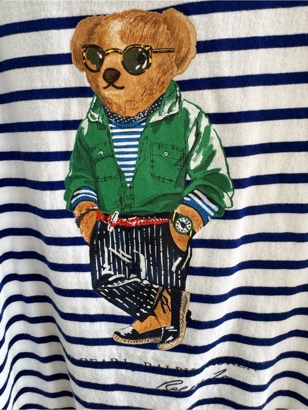 Polo by Ralph Lauren Kids Cool  Bear Graphic Tee - White, Blue, Green,